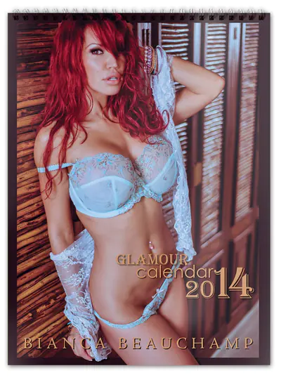 Bianca Beauchamp on the cover of her 2014 glamour calendar