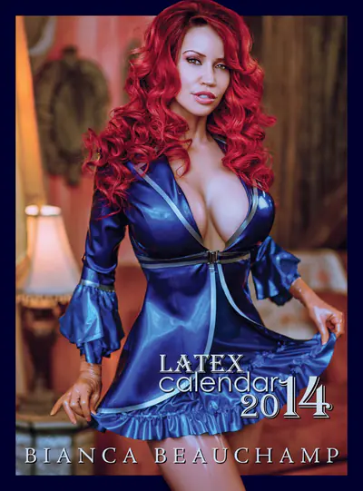 Bianca Beauchamp on the cover of her 2014 latex calendar
