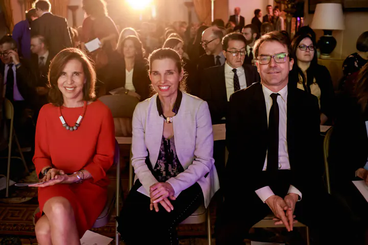 Guests seated in the front row during the ceremony